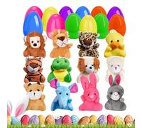 Prefilled Easter Eggs - Filled Easter Eggs, Prefilled Egg Stuffed Animal Plush Toys, Colorful Easters Egg With Toy, Basket Fillers Easters Decorations For Kids Hunt Game, Classroom Prizes, Party Favor