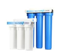 Prefiltro da 10 pollici Filtro for acqua da 20" Filtro anteriore Pp Cotone Purificatore d'acqua a flusso largo Bottiglia trasparente Filtrazione dell'acqua a 3 stadi(20 inch 3 stage)