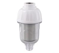 Prefiltro in acciaio inox 316 per doccia, scaldabagno e lavatrice, alloggiamento trasparente con trappola per impurità visibili, 13 x 6 cm