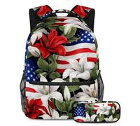 Pregare Mani Libera Creatività, Zaino con Astuccio per Ragazzi Ragazze Adolescenti, Set di 2 zaini per bambini, Multicolore#07, B：29.4x20x40cm P：19x7.5x3.8cm, Zaini Daypack