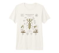 Pregare Mantide Anatomia Vintage Field Guide Art Maglietta Premium