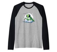Pregare Mantide Lettura Insetto Divertente Maglia con Maniche Raglan