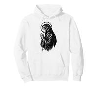 Pregare Vergine Maria - Vintage Grafica Cristiana Fede Felpa con Cappuccio