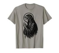 Pregare Vergine Maria - Vintage Grafica Cristiana Fede Maglietta