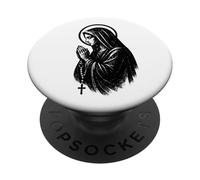 Pregare Vergine Maria - Vintage Grafica Cristiana Fede PopSockets PopGrip Adesivo