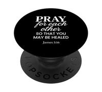 Pregate l'uno per l'altro Giacomo 5:16 Versetto della Bibbia Scrittura Cristo PopSockets PopGrip Adesivo