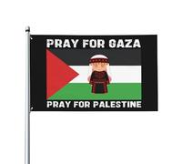 Pregate per la bandiera di Gaza 3x5 Bandiera nera gratuita per Gaza Gaza Strong I Stand con la bandiera di Gaza Pregate per la bandiera della Palestina 3x5 piedi con occhielli in ottone Bandiera per