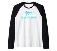 Pregate per la Neve, Sci, Vacanza sulla Neve, Regalo per Maglia con Maniche Raglan