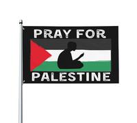 Pregate per la Palestina Bandiera 3x5 Palestina Forte bandiera da cortile Cartello con bandiera palestinese libera I sto con bandiera della Palestina 3x5 piedi con occhielli in ottone Bandiera da cor