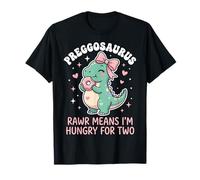 Preggosaurus Rawr Significa Che Ho Fame di Due Amanti Dino T-Rex Maglietta