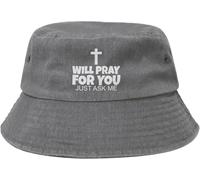 Pregherò per Te, Basta Che Me Lo Chiedi. Donne Uomo Cotone Bucket Hat Confortevole Secchio Cappelli Protezione Solare Cappello da Pescatore per Spiaggia Pesca All'Aperto