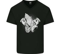 Preghiera Da Biker Maglietta In Cotone A V Per Uomo
