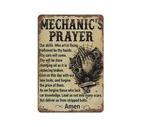 Preghiera del meccanico Le nostre abilità che sono nel fissaggio Targa in metallo Targa in metallo retrò Pittura in ferro Poster in latta Decorazione per la camera Cucina Bagno Fattoria Club Bar Caffe