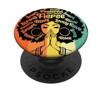 Preghiera della ragazza nera delle donne della regina della melanina potente della regina della PopSockets PopGrip Adesivo