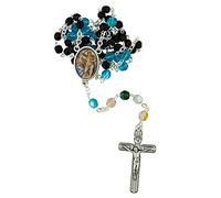 Preghiera devozionale per le anime del Purgatorio | Perle di vetro sfaccettate | Include istruzioni e informazioni | Grande regalo cattolico per la prima comunione e la cresima | Made in Italy