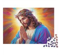 Preghiera Gesù Cristo Puzzles 1000 Pezzi In puzzle A Rompicapo in Cartone,Un Set Di Puzzle A Rompicapo Per Relax E Meditazione,Ideale Per Puzzle Di Decorazione Bellissimo,Attività in Famiglia 70x50c