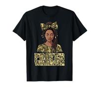 Preghiera Guerriero Locs Christian Black Woman Camo Bandana Maglietta