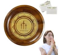 Preghiera in legno - rotonda per benedizione, set di biglietti inclusi, decorazione per la preghiera, regalo religioso, decorazione elegante per la casa, perfetta cerimonia comunitaria