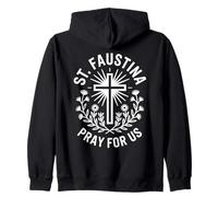 Preghiera Santa Faustina Fede Cattolica devozionale Felpa con Cappuccio