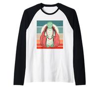 Preghiera Zen Meditative della Tartaruga Saggezza Maglia con Maniche Raglan