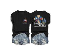 Preghiere Forti del Texas Texas God Bless Texa Thirt for Women (Black L)