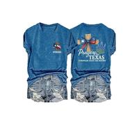 Preghiere Forti del Texas Texas God Bless Texa Thirt for Women (Blue L)