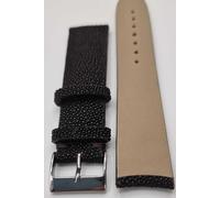 Pregiato cinturino galuchat attacco curvo mm20/18 nero e testa moro handmade