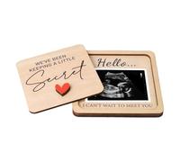Pregnancy Announcement Box | 7x5cm Wooden DIY Commemorative | Creative Pregnancy Reveal Sign, Sonogram Picture Frame Memory Box,for Kids Grandparents Home Decor Bedroom Shelf Apartment Party Holiday