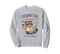 Pregnant Girl Summer Feral Raccoon Lover Funny 4th July Felpa