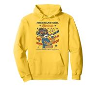 Pregnant Girl Summer Feral Raccoon Lover Funny 4th July Felpa con Cappuccio
