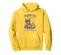 Pregnant Girl Summer Feral Raccoon Lover Funny 4th July Felpa con Cappuccio