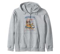Pregnant Girl Summer Feral Raccoon Lover Funny 4th July Felpa con Cappuccio