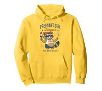 Pregnant Girl Summer Feral Raccoon Lover Funny 4th July Felpa con Cappuccio