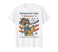 Pregnant Girl Summer Feral Raccoon Lover Funny 4th July Maglietta