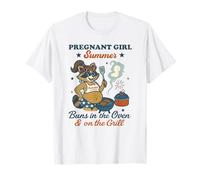Pregnant Girl Summer Feral Raccoon Lover Funny 4th July Maglietta
