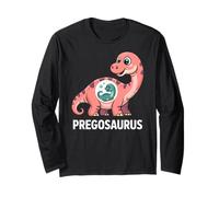 Pregosaurus, Pregnant Dinosaur, Baby Pregnancy Announcement Maglia a Manica
