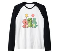 Prehistoric Pal Party. Carino Kawaii Dino Amici Maglia con Maniche Raglan