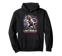Prehistoric Raptor Retro Pop Art Cosmic Dinosaur Energy Felpa con Cappuccio