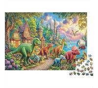 Prehistoric World Puzzle 1000 Pezzos Recycled Dinosaur Arte Puzzles per Bambini Gioco Genitore-Bambino Props Developing Bambini‘s Intelligence Educational 38x26cm/1000pcs