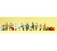 Preiser H0 10317 Set Di Figure Viaggiatori Seduti, Invernale 1:87