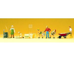 PREISER 10046 - Giardinieri e contadini con accessori. Scala H0 - 1:87