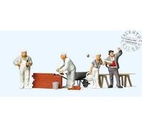 Preiser 10251 personaggi: set di operai muratori a lavoro con attrezzi in scala