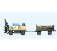 Preiser 10256 Carrello Elettrico Con Autista Pacchetto Figure DB HO NUOVO