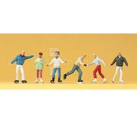 PREISER 10315 - Personaggi che pattinano su ghiaccio, 6 pz. Scala H0 1:87