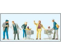 PREISER 10492 Scala HO Al supermercato: Persone con carrello spesa pz. 5