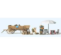 Preiser 10742 Bancarella Del Mercato " Kartoffelverkauf ", H0, Nuovo 2024