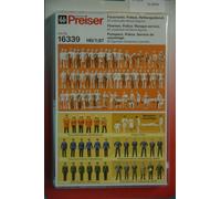 Preiser 16339 Vigili Del Fuoco, Polizia, Soccorso 60 Figure Non Dipinte HO NEU