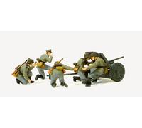 Preiser 16591 Set Figure Militare Unbemalt H0 3,7 cm PAK L/45