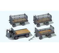 Preiser 17122 Carrello Elettrico Con 3 Rimorchi, DB, Epoca 3, Kit, H0