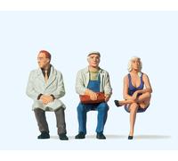Preiser 63050 Figure Sedute Viaggiatori, Spur 1, 1:32, Colorate, Dipinte